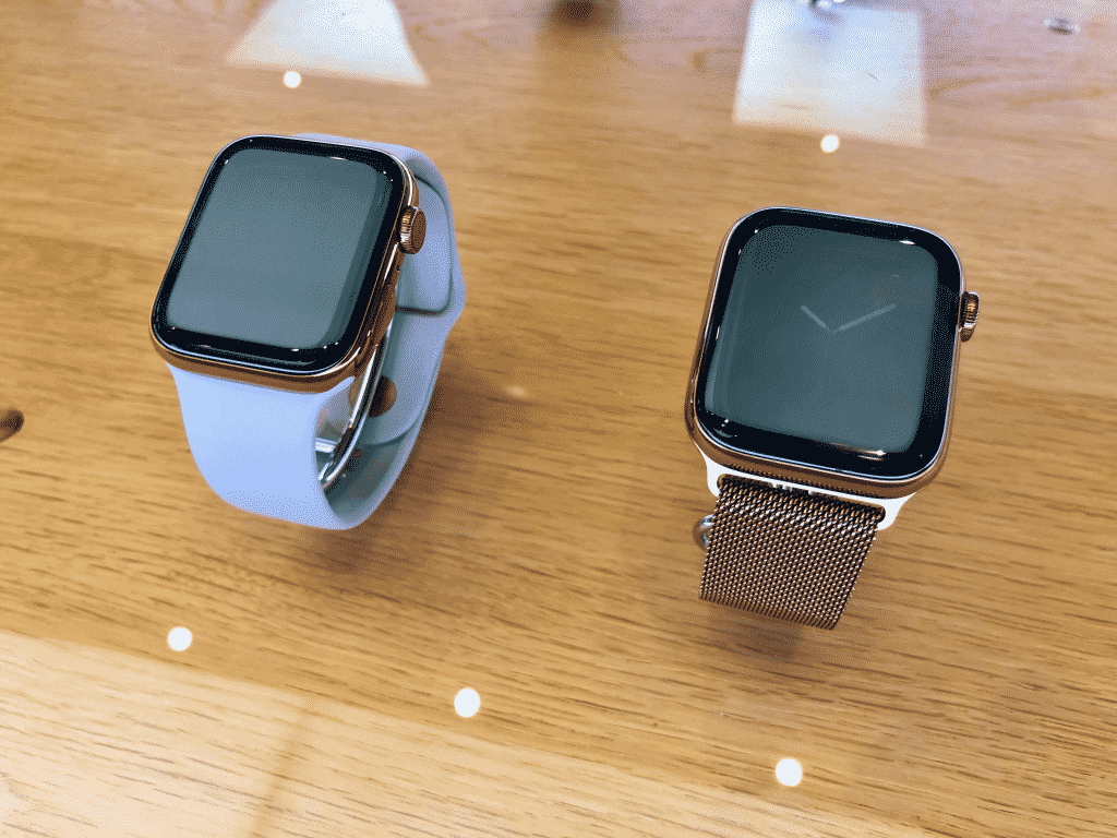 So nah und doch so fern: Die Apple Watch Series 4 im Apple Store am Jungfernstieg in Hamburg. Foto: Sascha Tegtmeyer