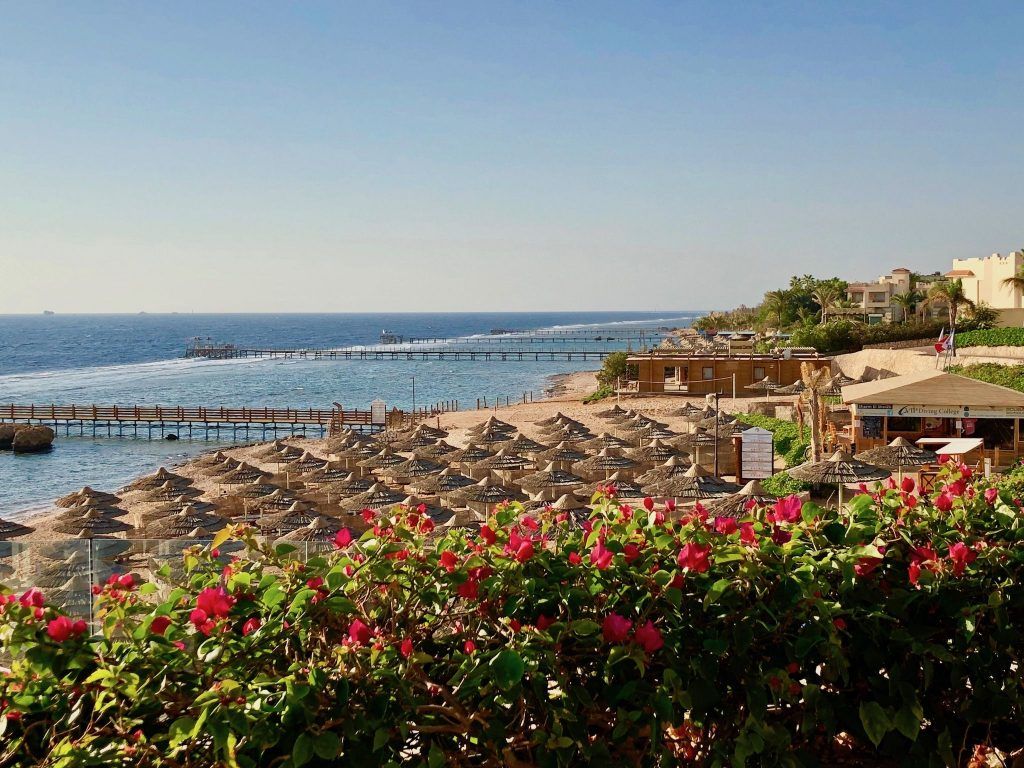Herrlicher Ausblick auf das Saumriff auf den Strand und das Saumriff vor der Küste Sharm El Sheikhs. Foto: Sascha Tegtmeyer