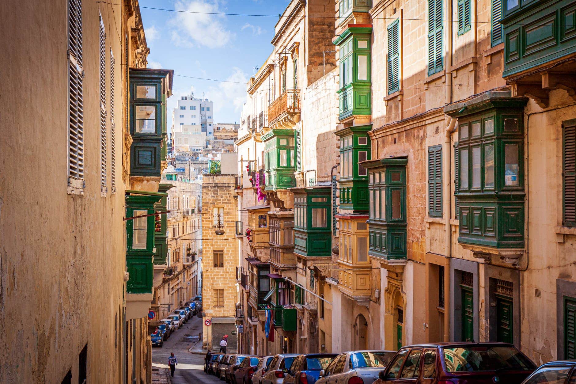 Straße in Valetta – Maltas lebendiger Hauptstadt.