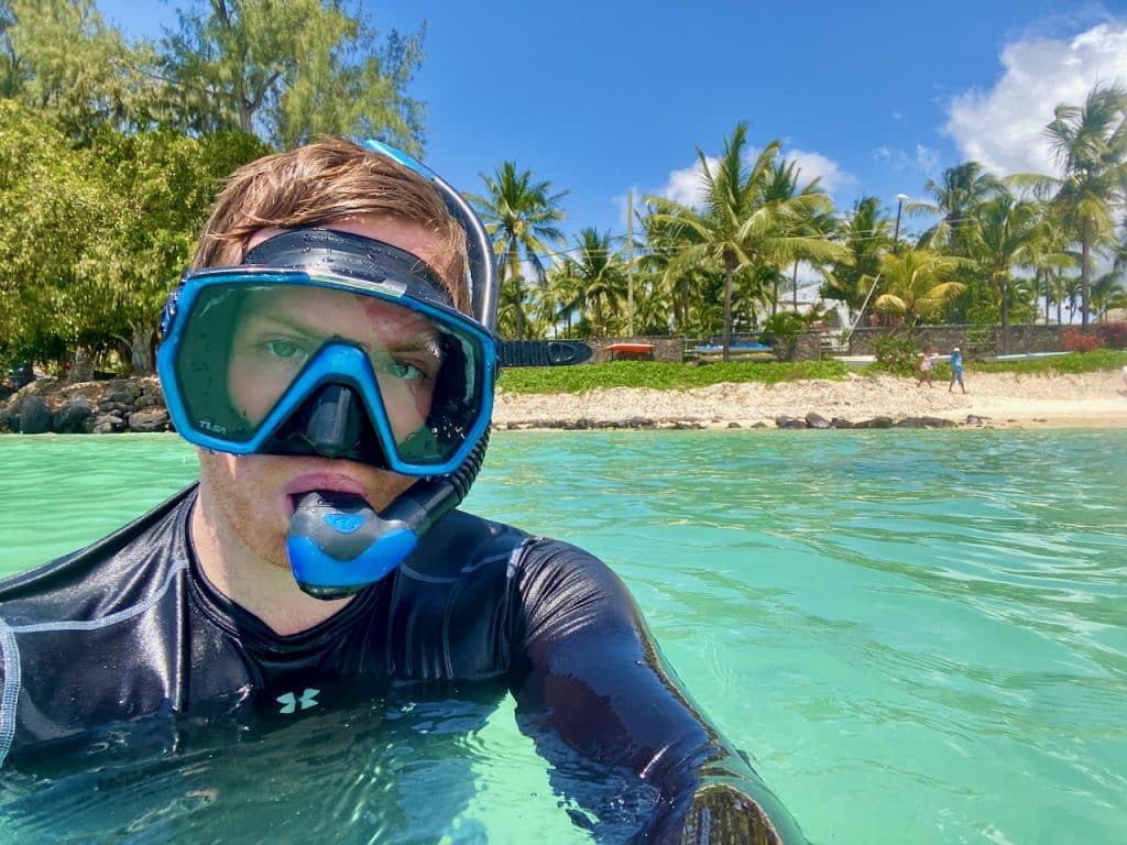 Am schönsten ist es auf Mauritius beim Schnorcheln und Tauchen im Wasser – du kannst hier innerhalb kürzester Zeit so viele Meerestiere wie Schildkröten oder Delfine sehen – einfach wahnsinn! Foto: Sascha Tegtmeyer
