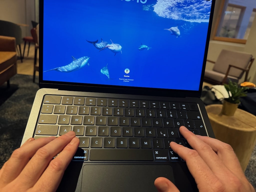 Die Tastatur ist ideal für ausgedehnte Schreibsessions. Foto: Sascha Tegtmeyer MacBook Air M3 Test Testbericht Erfahrungen
